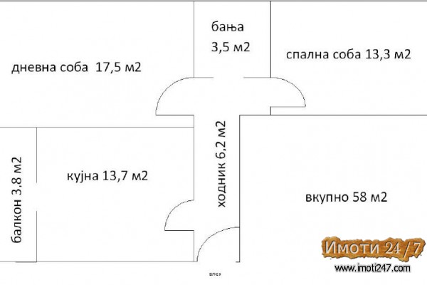 Стан – двособен во Ченто Три куќи