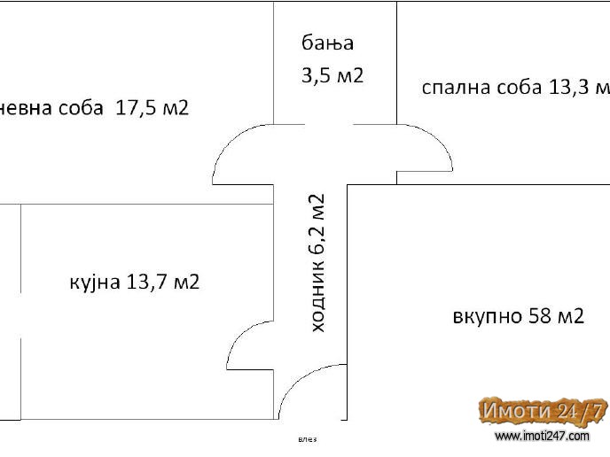 Стан – двособен во Ченто Три куќи