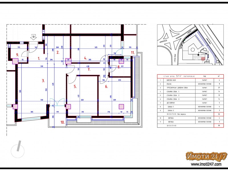 Стан за продажба 99м2 - Комлекс Монтенегро 850€м2