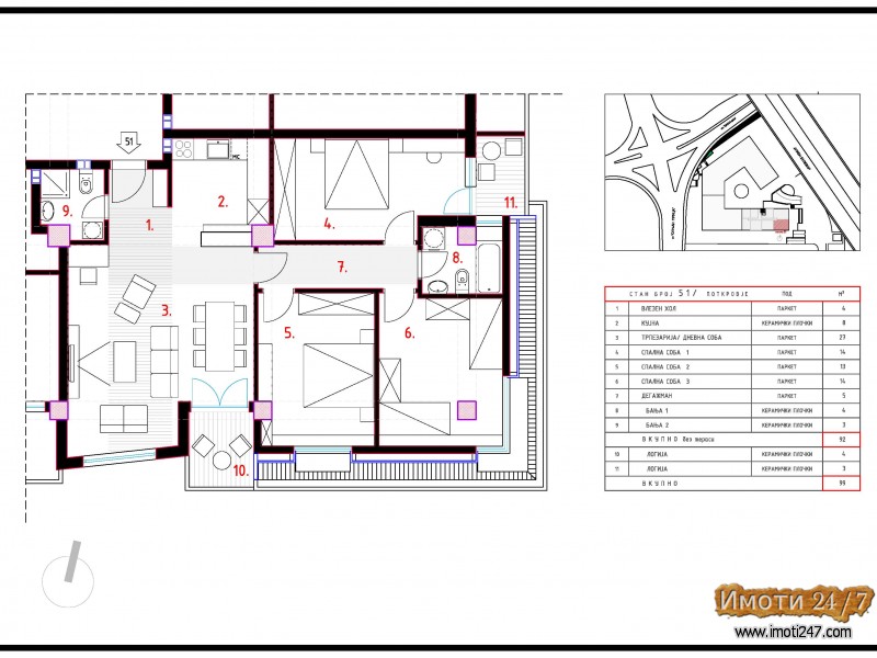 Стан за продажба 99м2 - Комлекс Монтенегро 850€м2