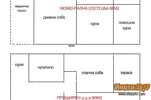 Stan vo Kisela Voda 66m2 kaj Opstinata Na 20min peski od GTC