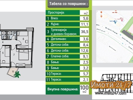  STAN VO GRADBA 101m2 VO AERODROM 3-kat KAJ MAJCIN DOM