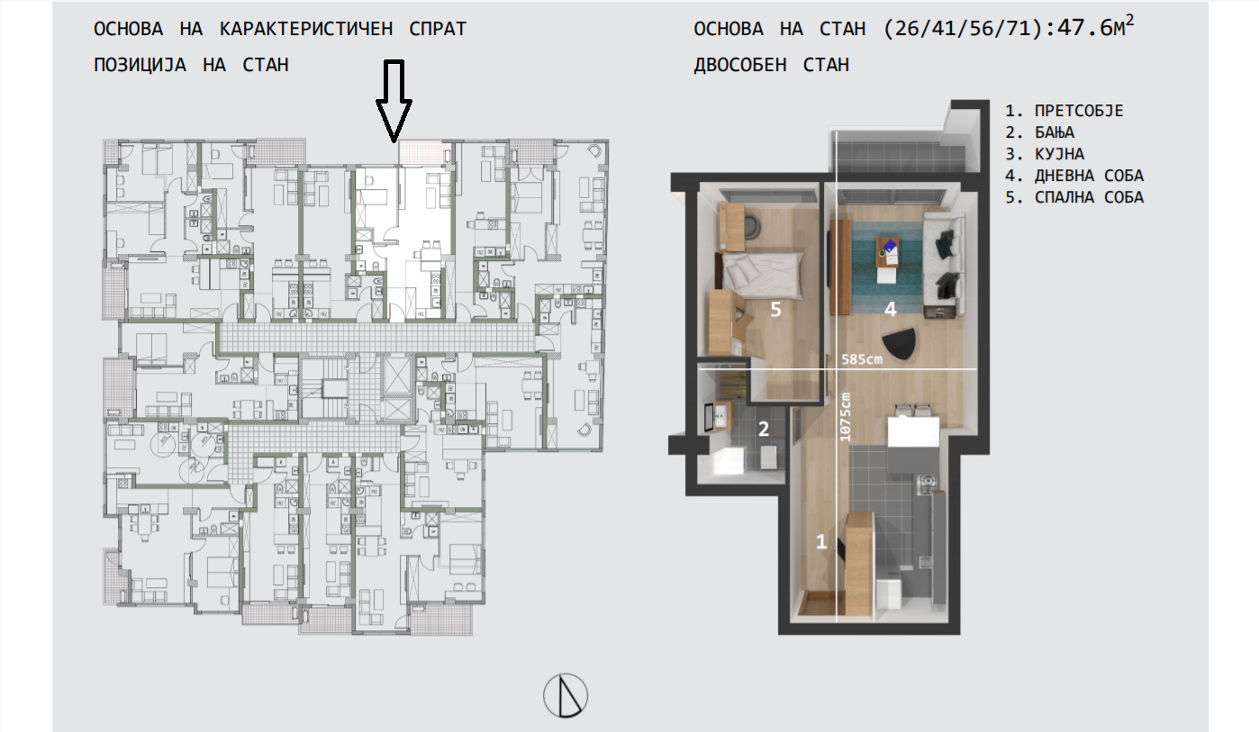 NOVI STANOVI VO KISELA VODA 47m2 53m2 54m2 i 59m2 