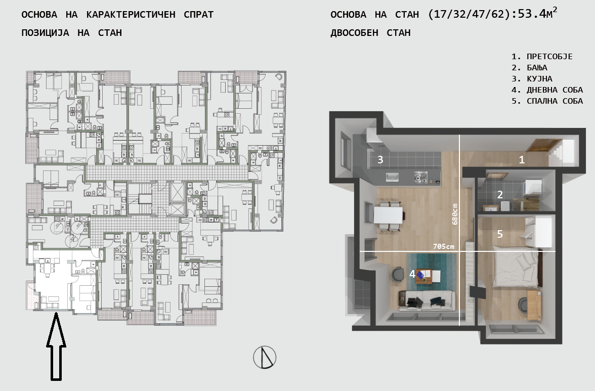 NOVI STANOVI VO KISELA VODA 47m2 53m2 54m2 i 59m2 