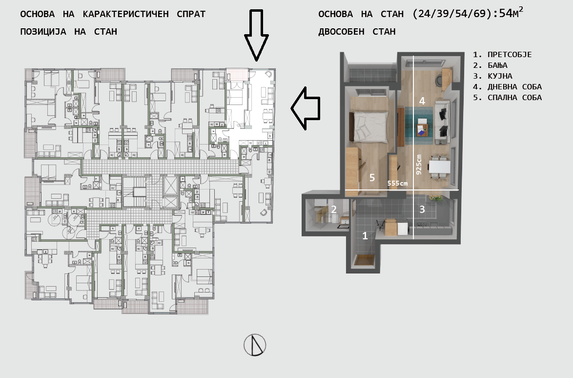 NOVI STANOVI VO KISELA VODA 47m2 53m2 54m2 i 59m2 