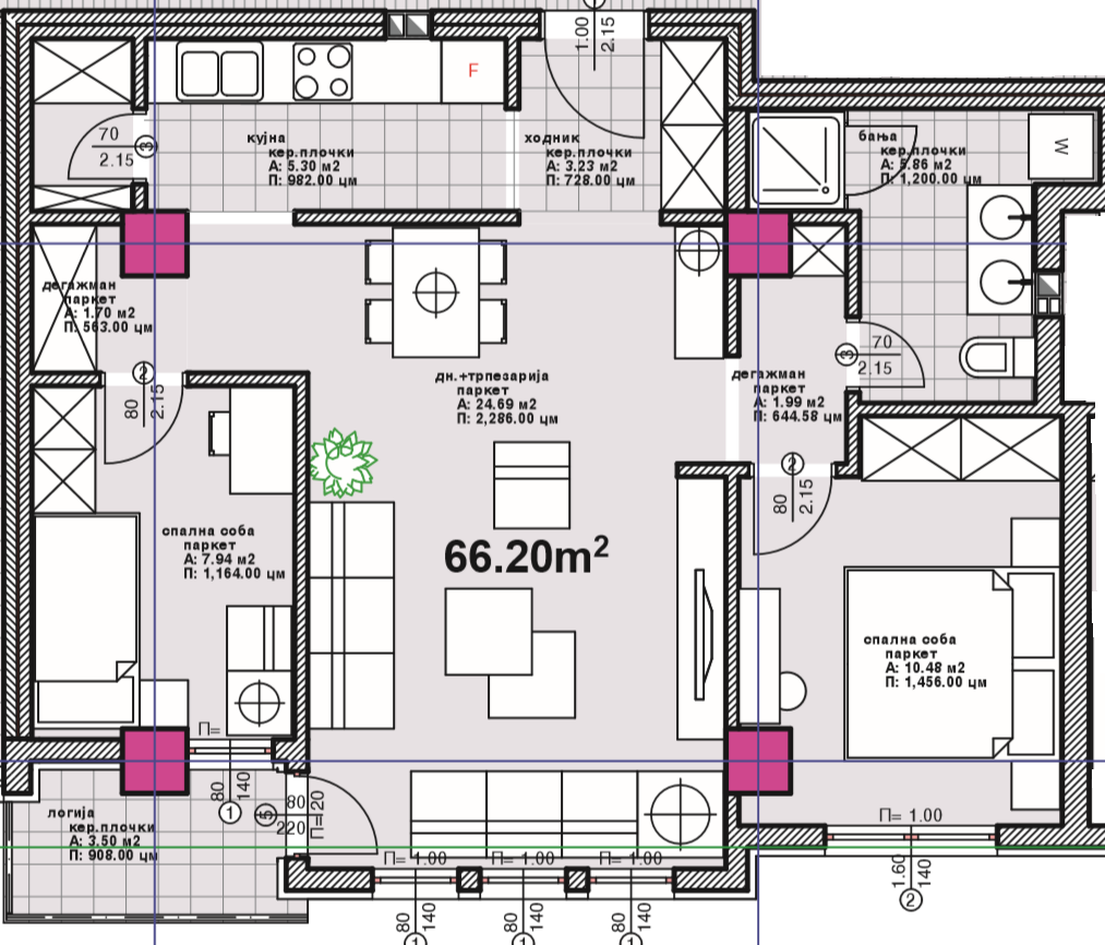 SE PRDAVA STAN VO GRADBA 67m2 VO MICURIN AERODROM