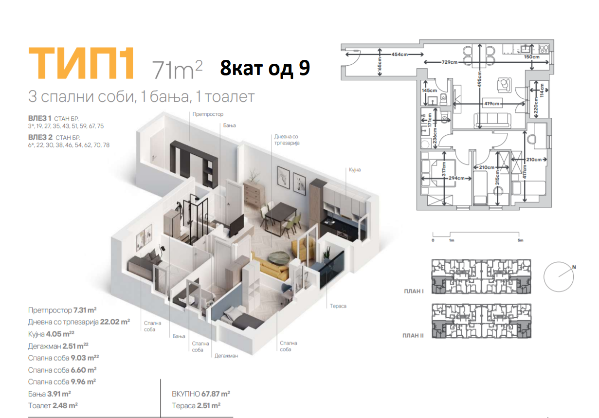 PRODAZBA NA NOVI STANOVI VO AERODROM OD 36m2 do 72m2