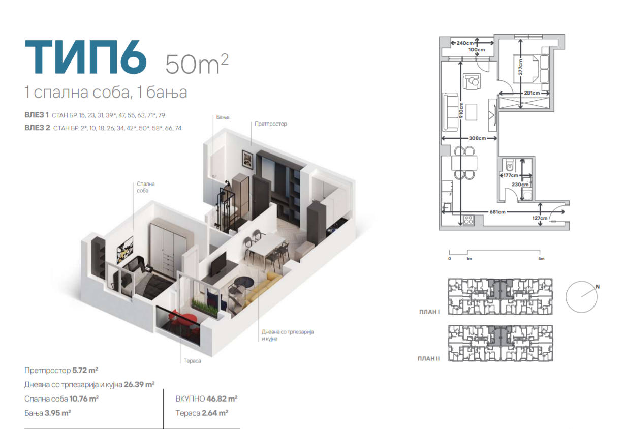 PRODAZBA NA NOVI STANOVI VO AERODROM OD 36m2 do 72m2