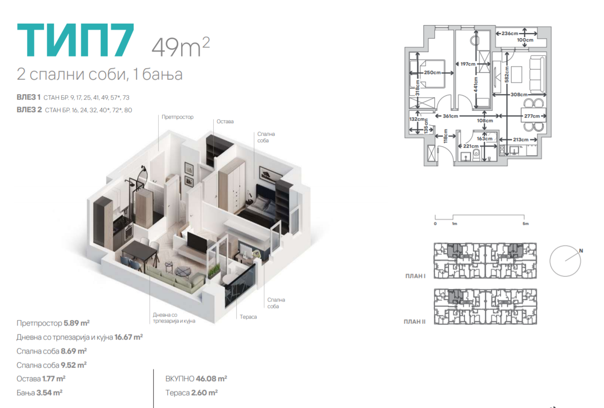 PRODAZBA NA NOVI STANOVI VO AERODROM OD 36m2 do 72m2