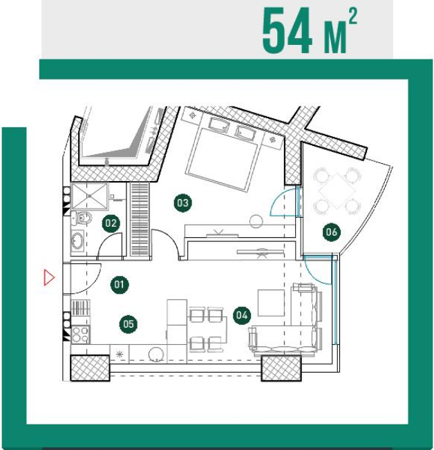  SE PRODAVA STAN 54m2 VO KOSMOS AERODROM