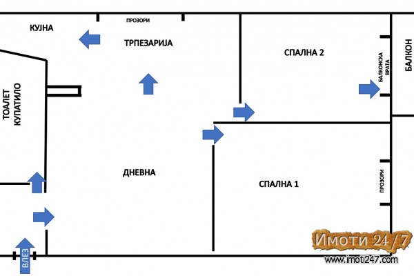 880 EUR M2 ZA 55M2 SO 2 SPALNI