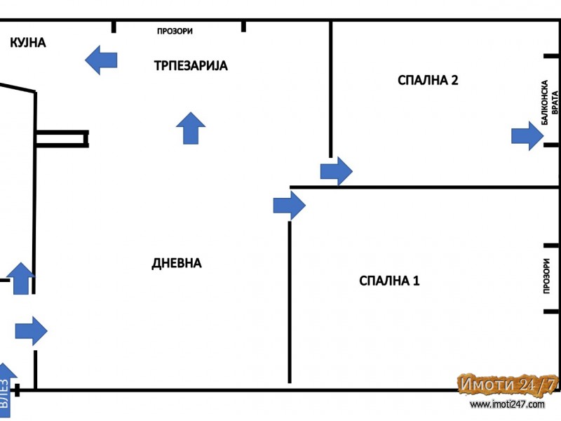 880 EUR M2 ZA 55M2 SO 2 SPALNI
