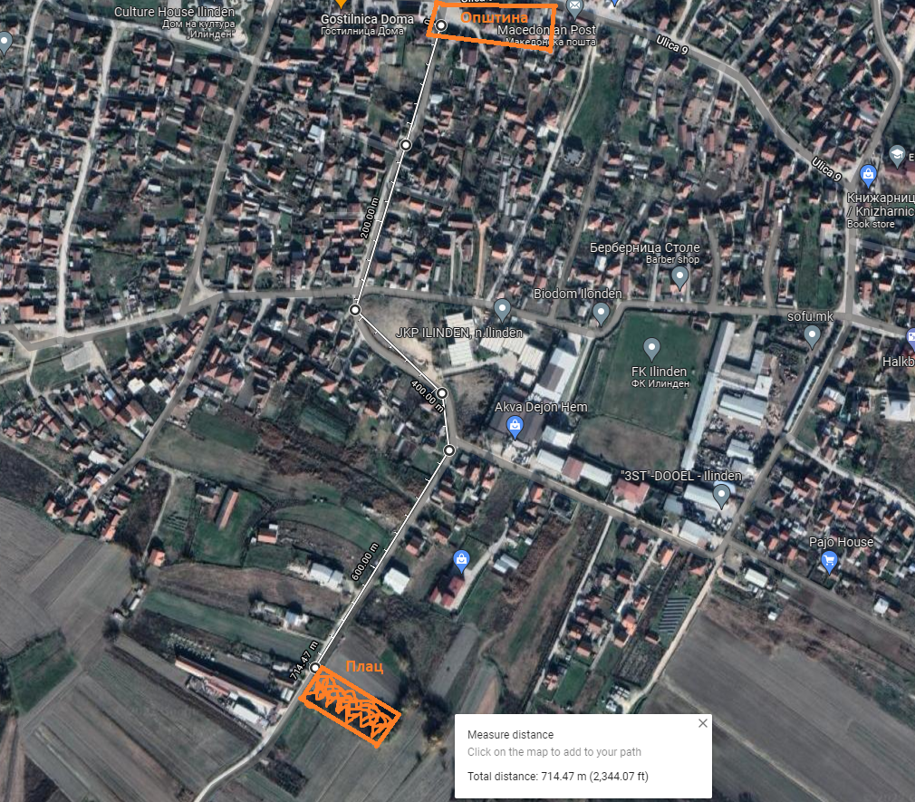 Plac vo n Ilinden 2615 m2
