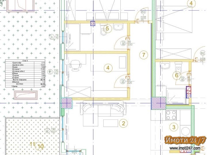 Se prodava stan 64m2 +9m2 dvor vo AleksandrijaVlae