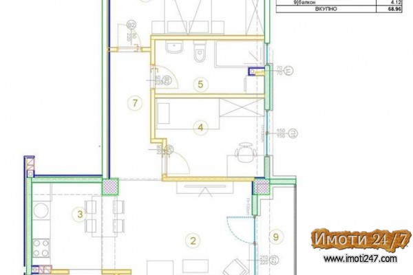 Se prodava stan vo gradba 69m2 vo Aleksandrija