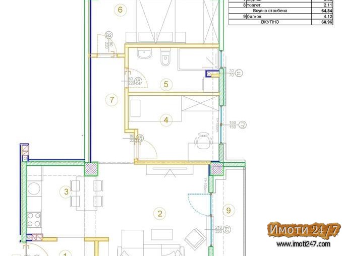 Se prodava stan vo gradba 69m2 vo Aleksandrija