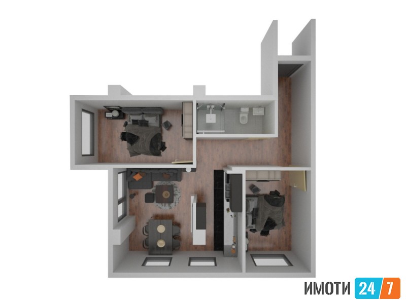 60м2 со 2ве спални соби на 5ти кат во Кисела Вода Рампа