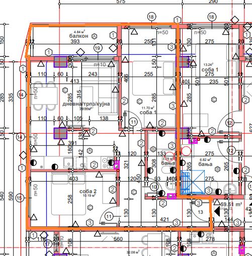 60м2 со 2ве спални соби на 5ти кат во Кисела Вода Рампа