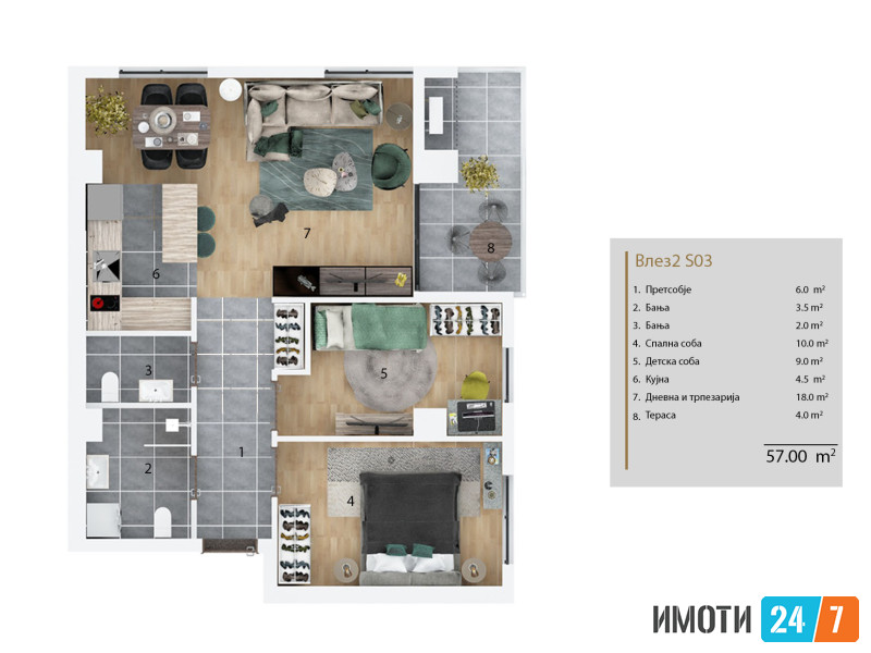 AERODROM- SUPERIUM trosoben stan od 56m2 na 13 kat