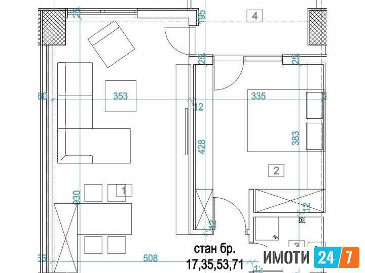 Nov dvosoben stan na 8mi kat sproti Salonot na Mercedes