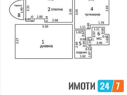 Се продава двособен стан 52м2Карпош 4